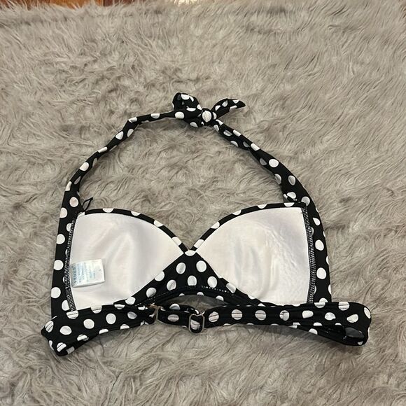 Venus women'ss white and black polka dot halter style swimsuit top - Picture 4 of 4